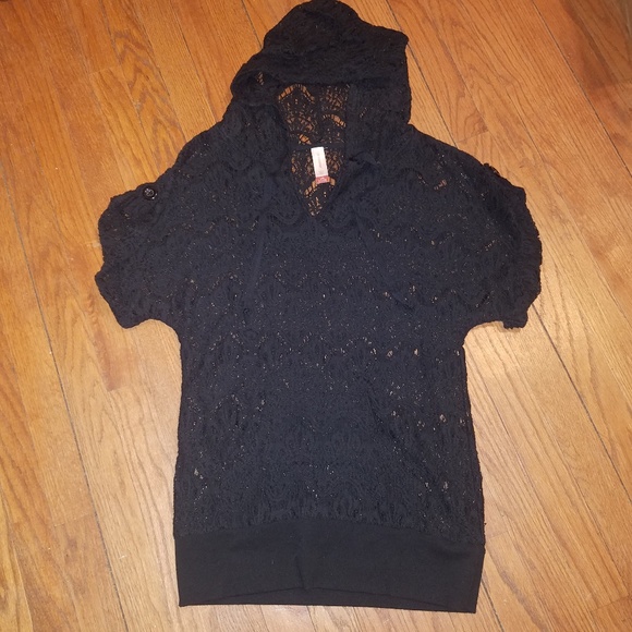 No Boundaries Tops - No Boundaries Lace Hoodie